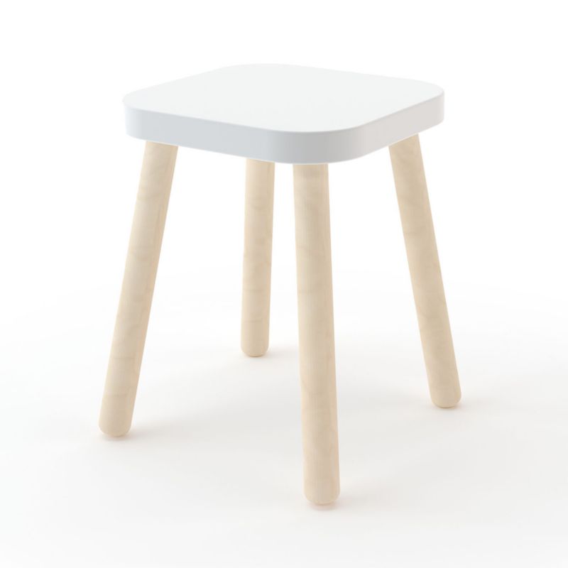 Oeuf Moss Birch Wood Square Kids Desk Stool - image 2 of 3