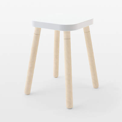 Oeuf Moss Birch Wood Square Kids Desk Stool