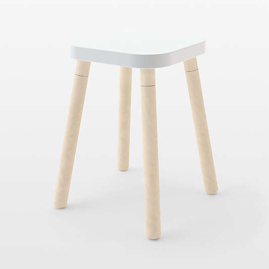 Oeuf Moss Birch Wood Square Kids Desk Stool