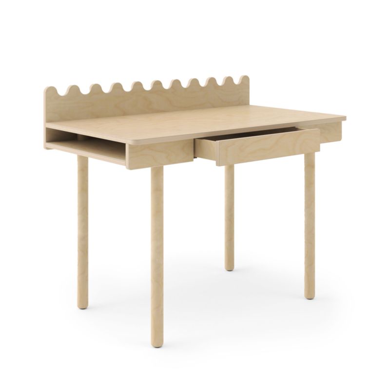Oeuf Moss Birch Wood Kids Desk with Drawer - image 4 of 5