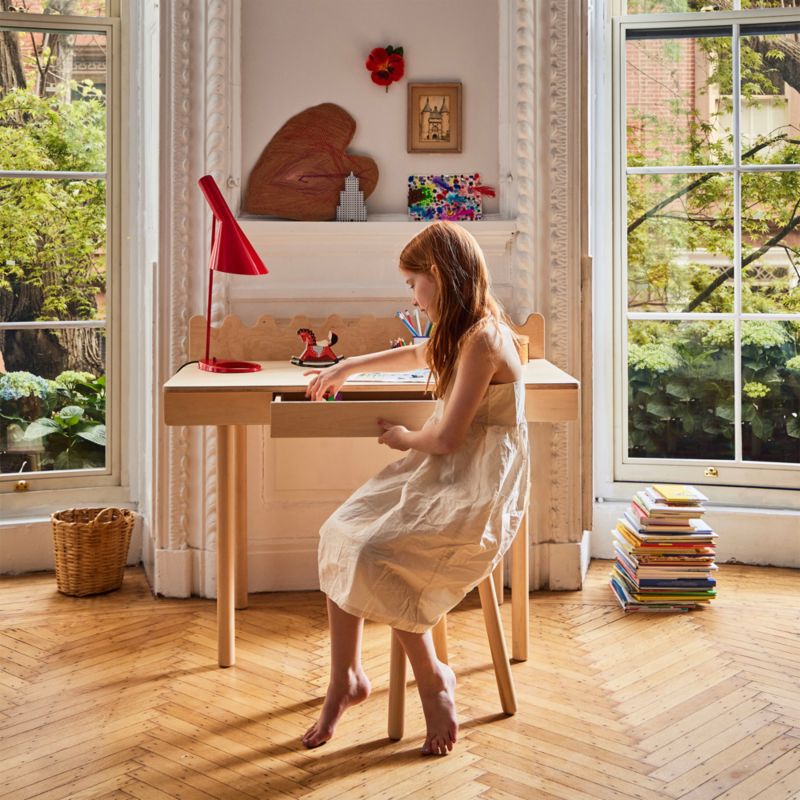 Oeuf Moss Birch Wood Kids Desk with Drawer - image 2 of 5