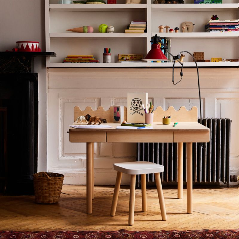 Oeuf Moss Birch Wood Kids Desk with Drawer - image 1 of 5