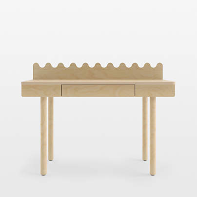 Oeuf Moss Birch Wood Kids Desk with Drawer