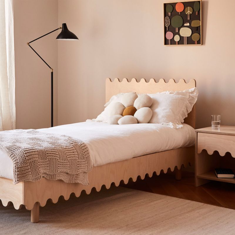Oeuf Moss Birch Wood Kids Twin Bed - image 1 of 4