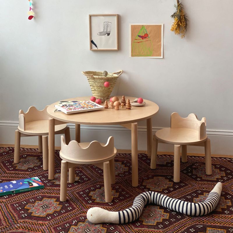 Oeuf Moss Natural Birch Wood Round Kids Play Table - image 1 of 4
