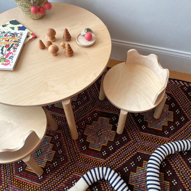 Oeuf Moss Natural Birch Wood Round Kids Play Table - image 3 of 4