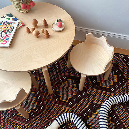 Oeuf Moss Natural Birch Wood Round Kids Play Table