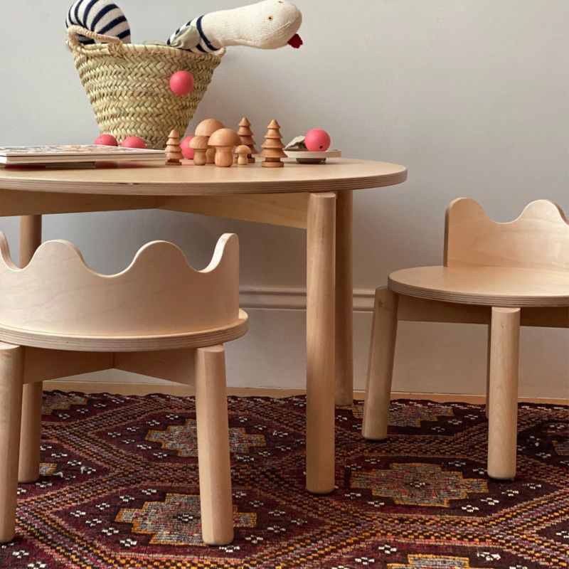 Oeuf Moss Natural Birch Wood Round Kids Play Table - image 2 of 4