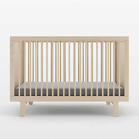 Oeuf Sparrow Natural Birch Wood Convertible Crib