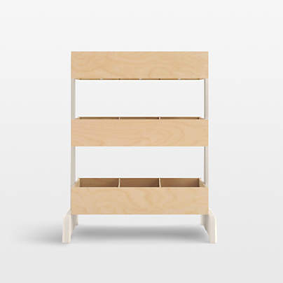 Oeuf White and Birch Wood Toy Storage