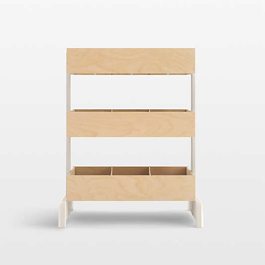 Oeuf White and Birch Wood Toy Storage