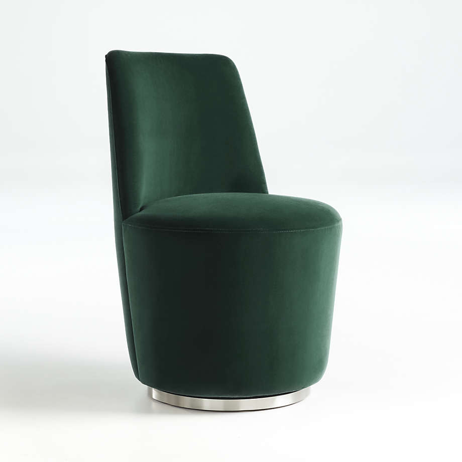 Ofelia Hunter Green Velvet Swivel Dining Chair + Reviews