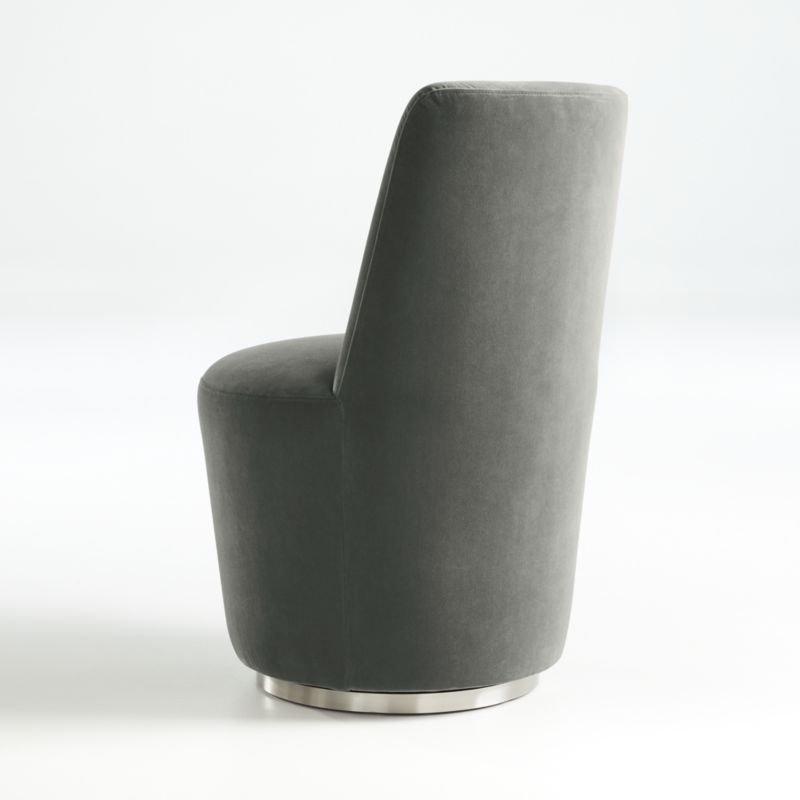 Ofelia Slate Grey Velvet Swivel Dining Chair - image 7 of 11