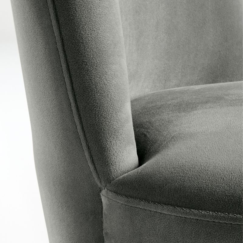 Ofelia Slate Grey Velvet Swivel Dining Chair - image 9 of 11