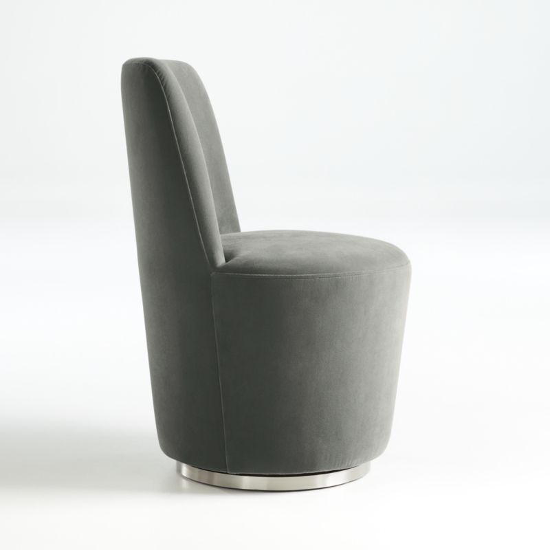 Ofelia Slate Grey Velvet Swivel Dining Chair - image 6 of 11