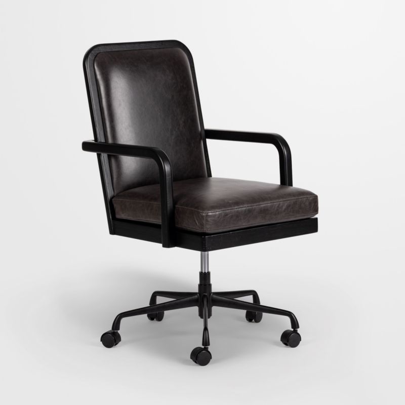 Ogden Brushed Ebony Black Wood Desk Chair - image 4 of 11