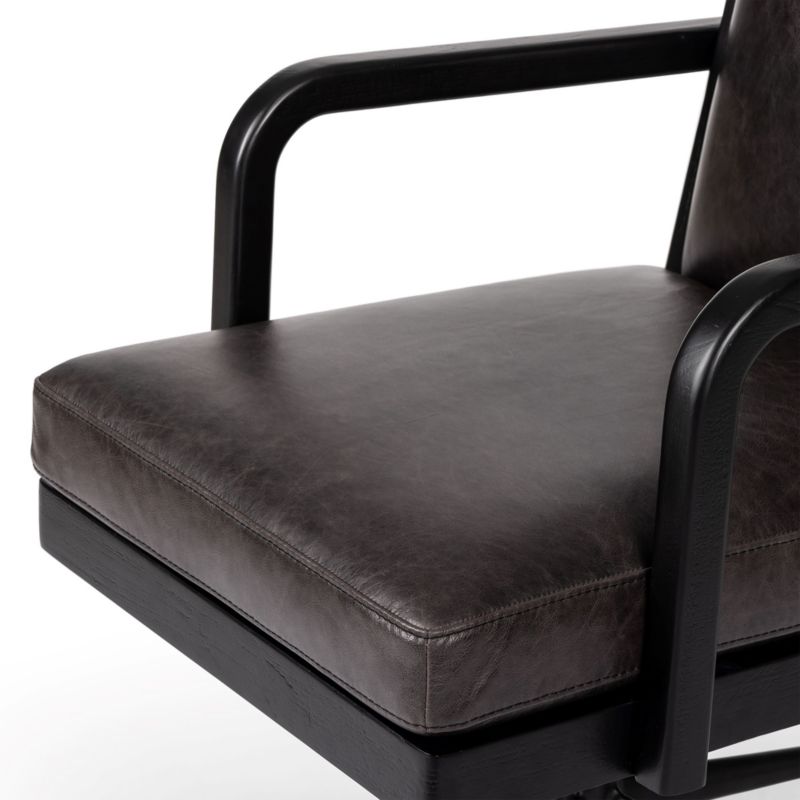 Ogden Brushed Ebony Black Wood Desk Chair - image 8 of 11