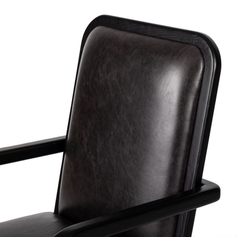 Ogden Brushed Ebony Black Wood Desk Chair - image 9 of 11