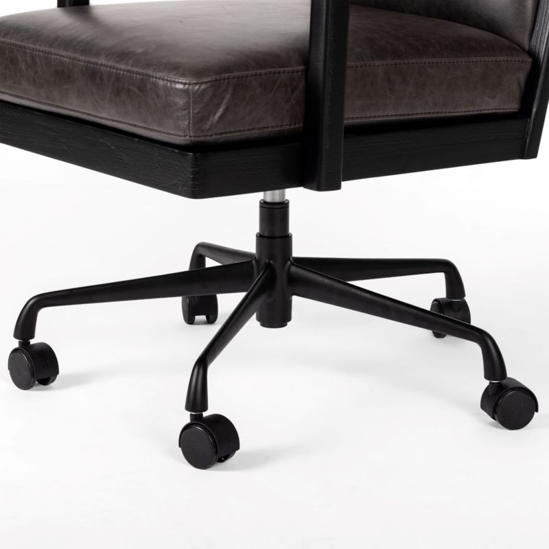 Ogden Brushed Ebony Black Wood Desk Chair - image 7 of 11