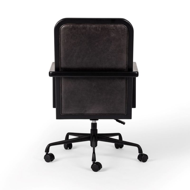 Ogden Brushed Ebony Black Wood Desk Chair - image 6 of 11