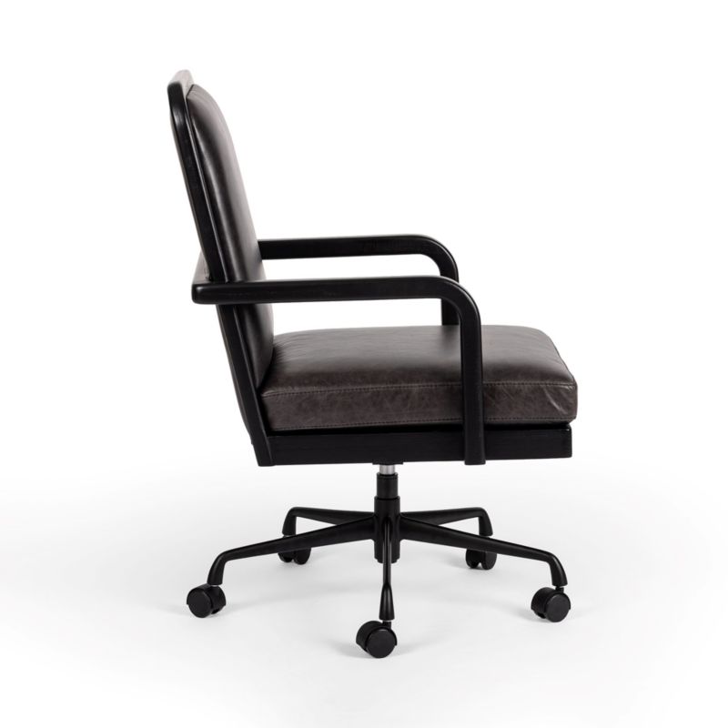 Ogden Brushed Ebony Black Wood Desk Chair - image 5 of 11