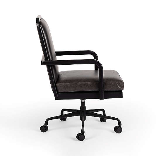 Ogden Brushed Ebony Black Wood Desk Chair