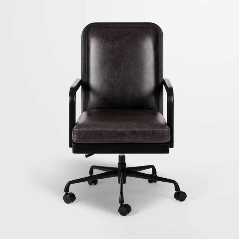 Ogden Brushed Ebony Black Wood Desk Chair - image 0 of 11