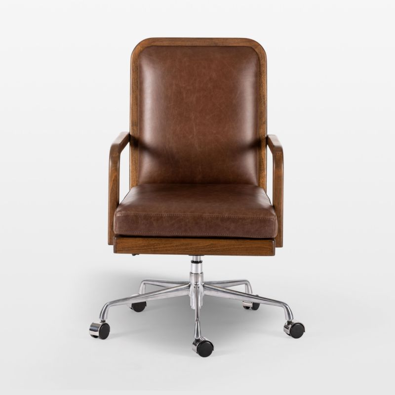 Ogden Sienna Brown Wood Desk Chair