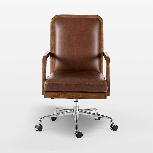 Ogden Sienna Brown Wood Desk Chair