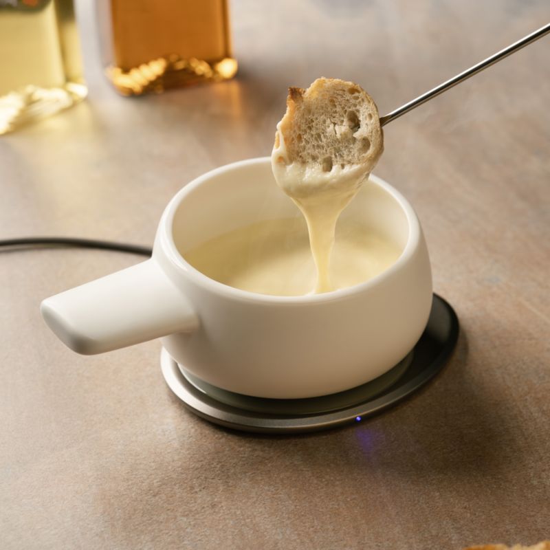 Ohom Fondi Jasmine White Heated Fondue Set - image 3 of 6