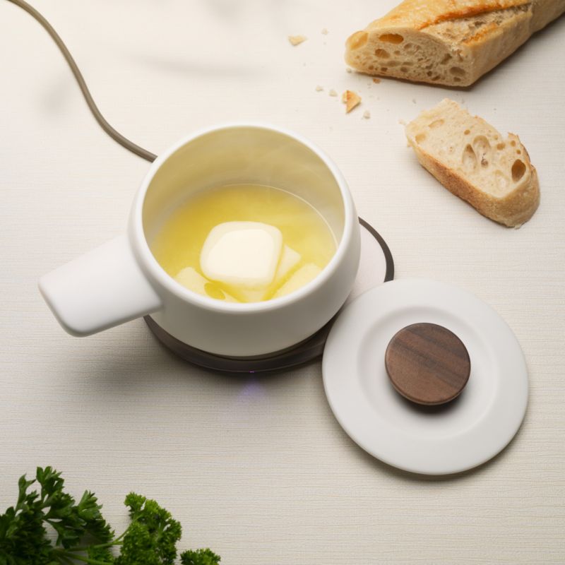 Ohom Fondi Jasmine White Heated Fondue Set - image 1 of 6