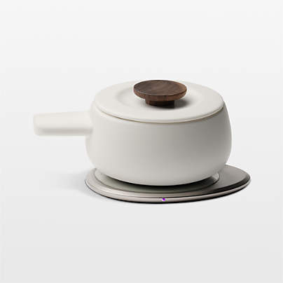 Ohom Fondi Jasmine White Heated Fondue Set