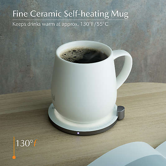 Ohom Ui Jasmine White Heated Coffee Mug