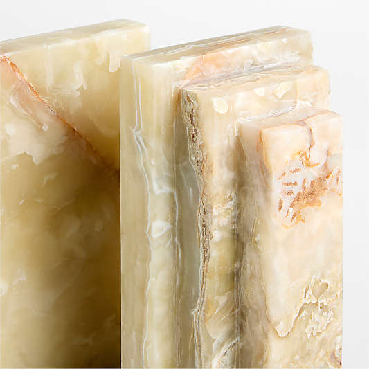 Oia Green Onyx Bookends, Set of 2