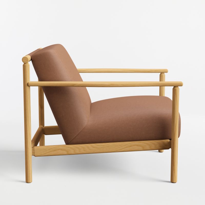 Ojai Leather Wood Frame Accent Chair - image 4 of 7