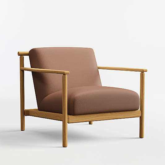 Ojai Leather Wood Frame Accent Chair