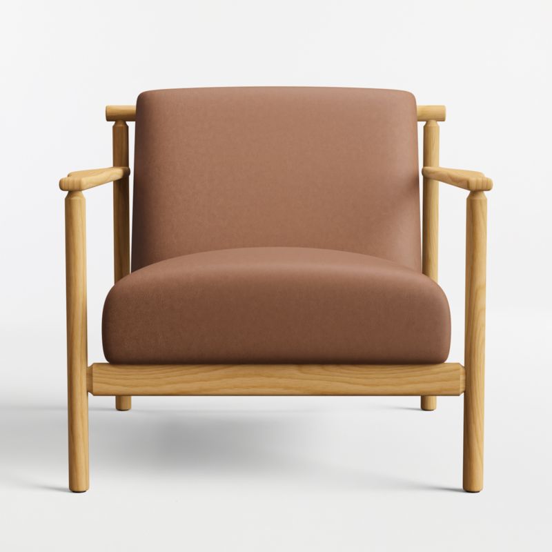 Ojai Leather Wood Frame Accent Chair - image 3 of 7