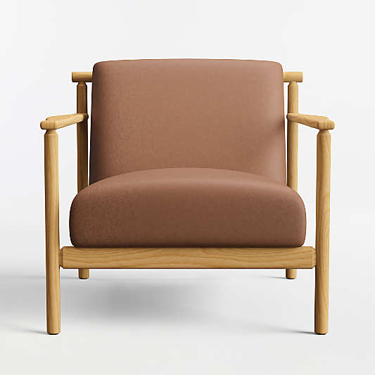Ojai Leather Wood Frame Accent Chair