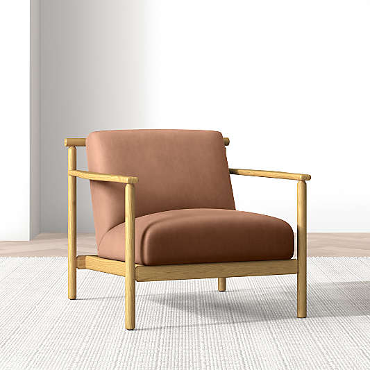 Ojai Wood and Leather Accent Chair