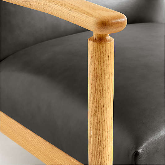 Ojai Wood and Leather Accent Chair