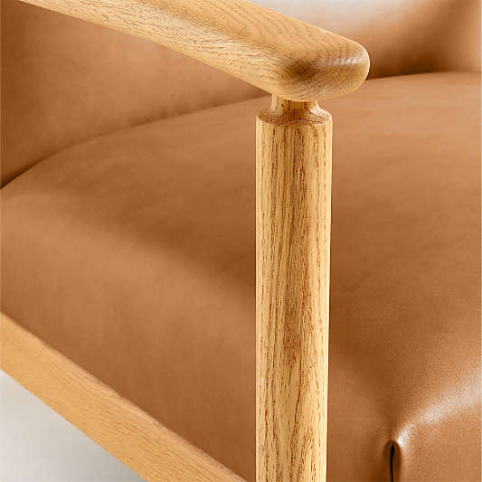 Ojai Wood and Leather Accent Chair