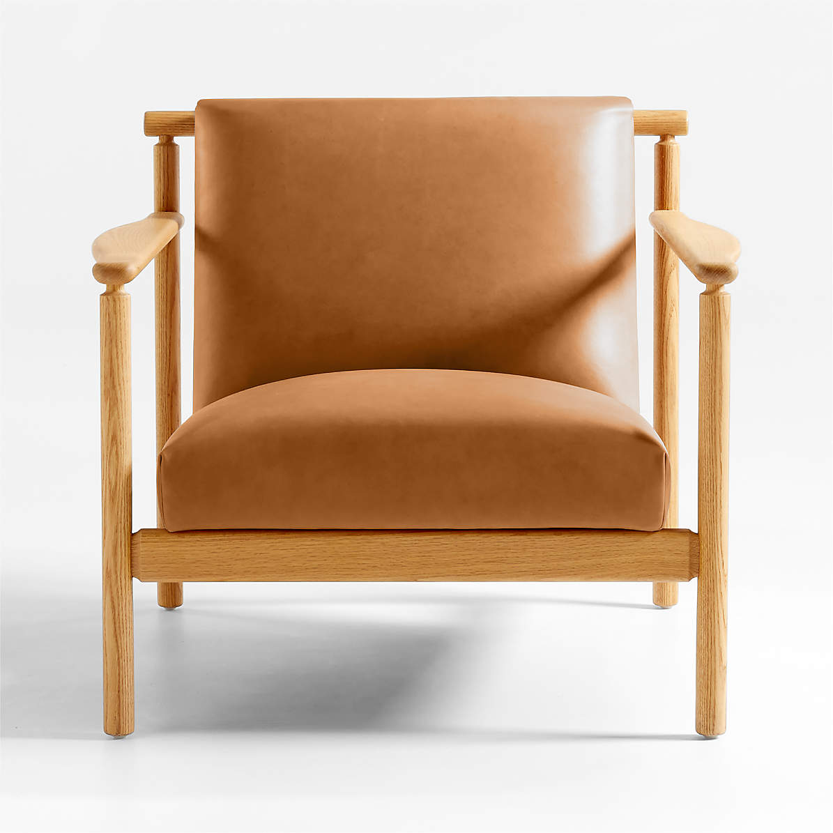 leather timber armchair