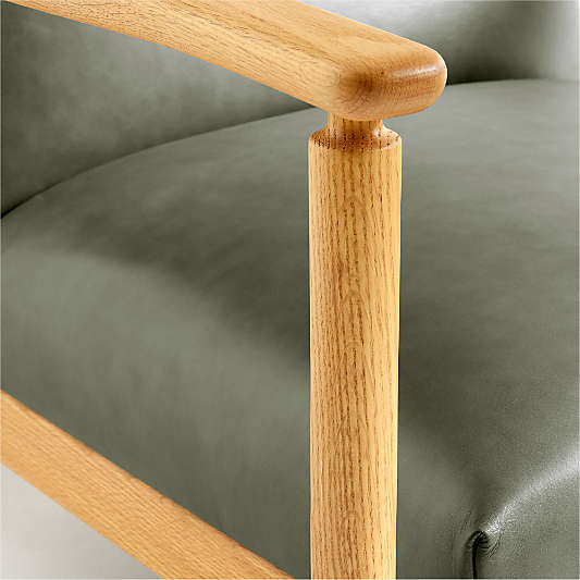 Ojai Wood and Leather Accent Chair