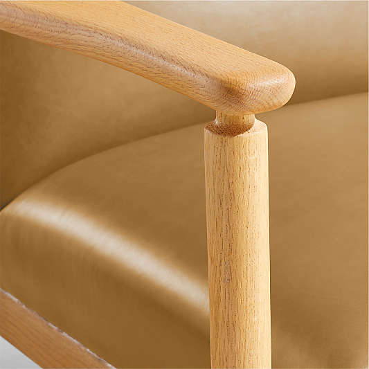 Ojai Wood and Leather Accent Chair