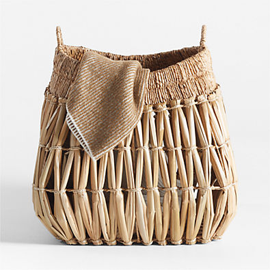 View Oketo Beige Large Rattan Decorative Basket details