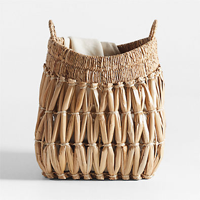 View Oketo Beige Small Rattan Decorative Basket details