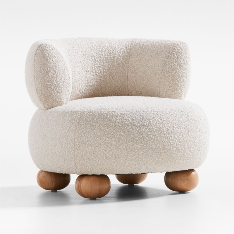 Oki Ivory Boucle Kids Lounge Chair - image 7 of 15