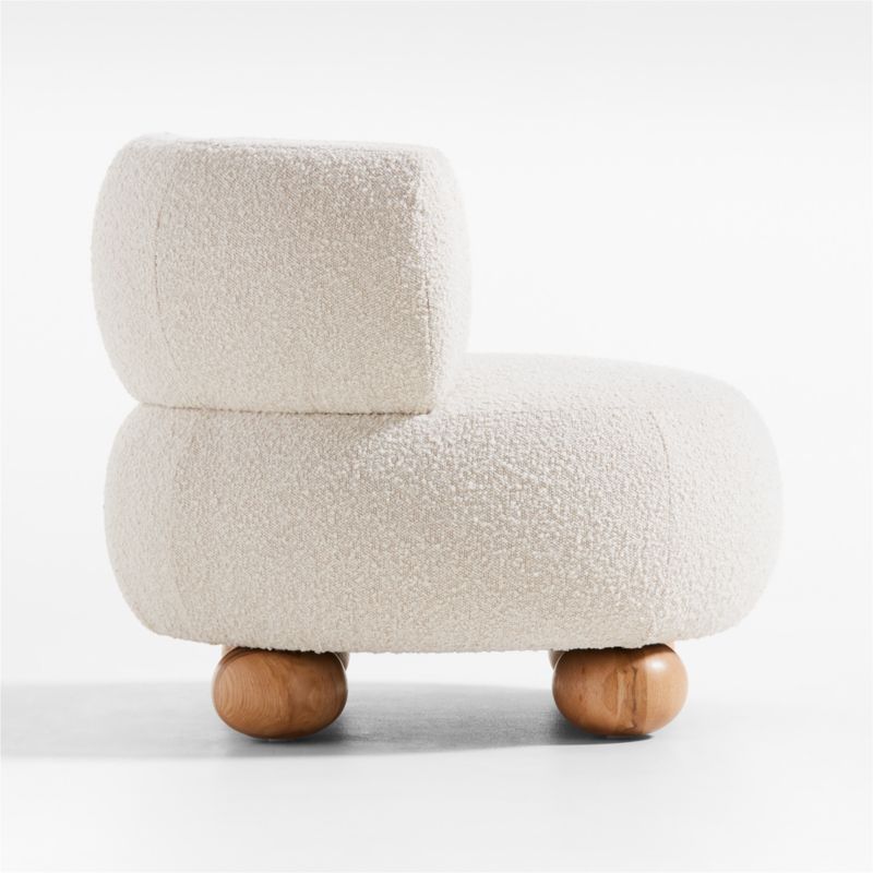 Oki Ivory Boucle Kids Lounge Chair - image 8 of 15