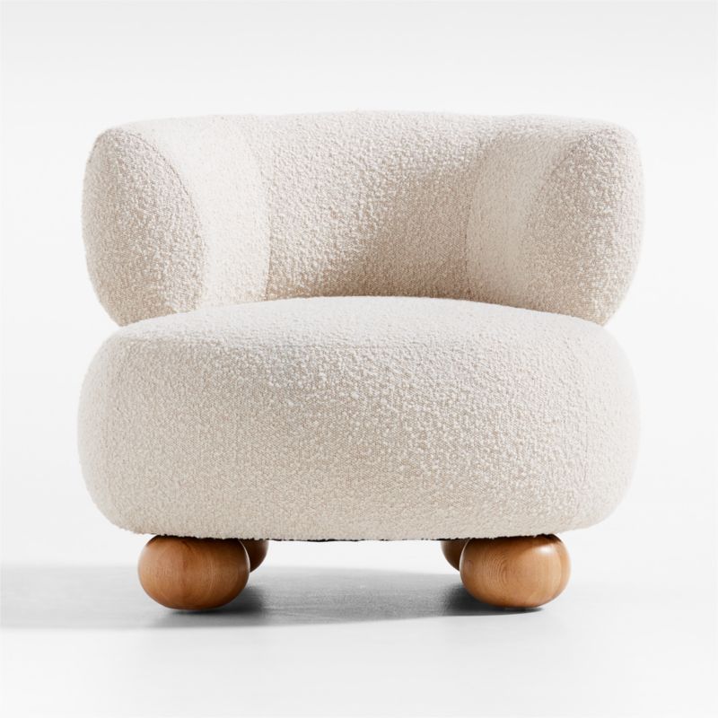 Oki Ivory Boucle Kids Lounge Chair