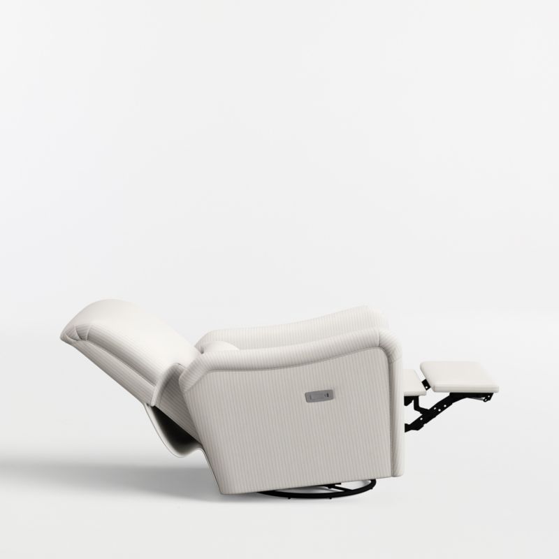 Fully reclined recliner chair showing the footrest.